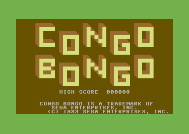 Congo Bongo title screen for Commodore 64